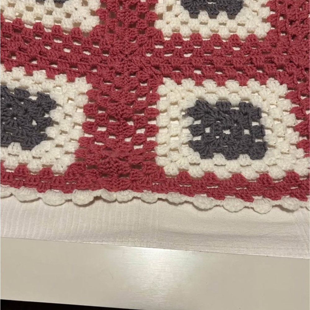 Handmade Crochet Granny Square Blanket - Picture 3 of 4